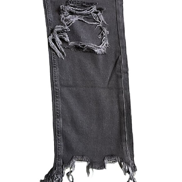 WE THE FREE MAGGIE MIDRISE STRAIGHT-LEG WASHED, 100% COTTON , BLACK, SIZE 26 - Picture 7 of 7